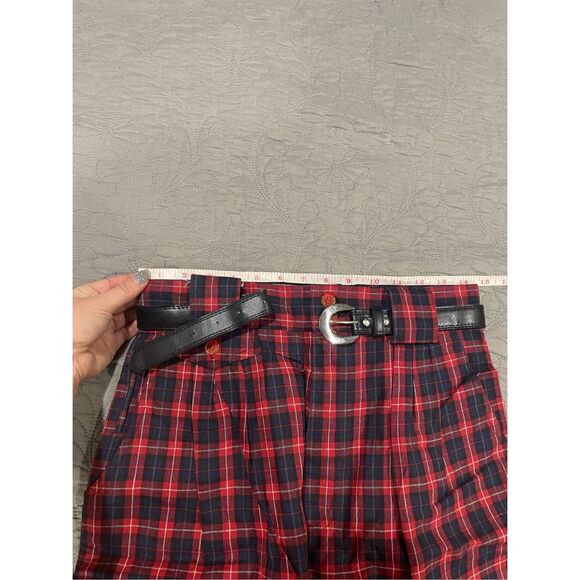 JJ Fargo 11/12 Plaid High Waisted Women’s Shorts with Belt New Vintage - Picture 6 of 8